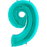 Шар-цифра Бирюзовая Девятка 9