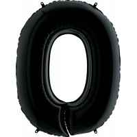 Шар цифра 0, 102 см (Черный)