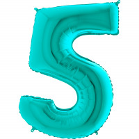 Шар цифра 5, 102 см (Тиффани)