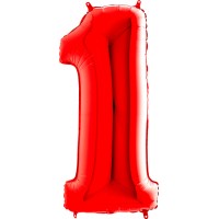 Шар цифра 1, 102 см (Красный)