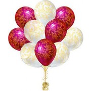 Шары Розы белые и бургунди
