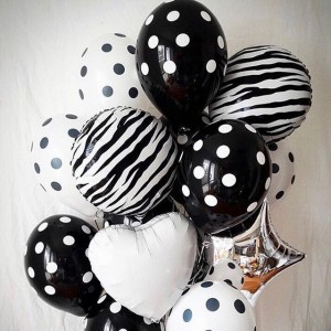 Букет из гелиевых шаров Белое и Черное