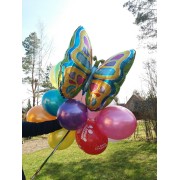 Букет шариков разноцветных с Бабочкой