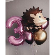Композиция из шаров с Ежиком и цифрой