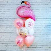 Букет шаров с Фламинго и пожеланиями