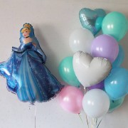 Композиция из шаров Золушка с сердцами