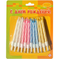 Свечи 2-х цветные, мини, 24шт,