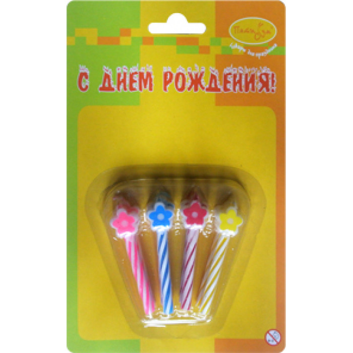 Свечи 'Цветочки', 8шт.