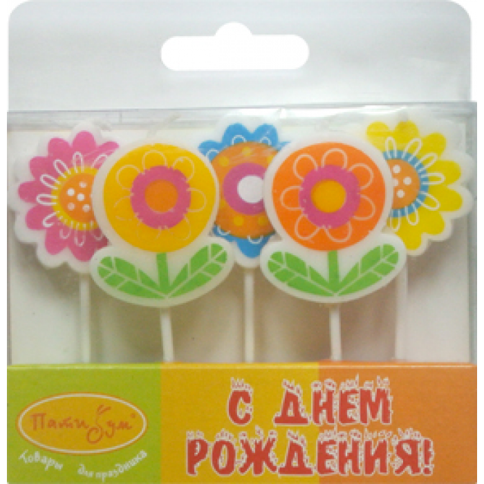 Свечи 'Цветы', 5шт.